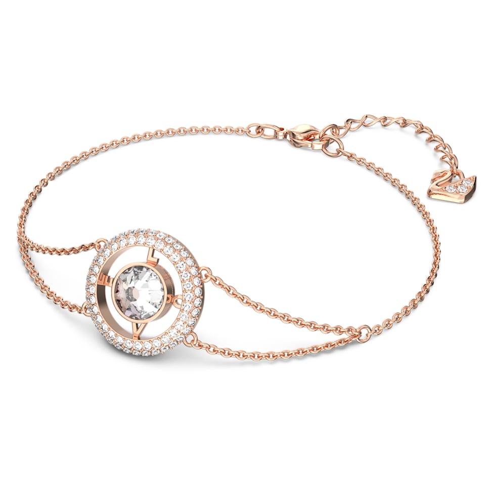 Admiration - Love bracelet, Round cut, White, Rose gold-tone plated by SWAROVSKI