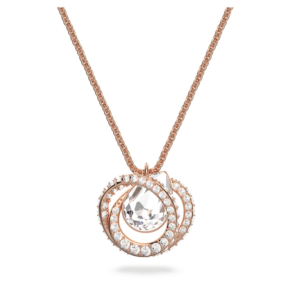 Generation pendant, White, Rose gold-tone plated by SWAROVSKI