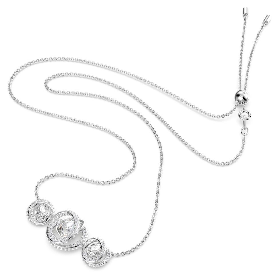 Generation necklace, White, Rhodium plated by SWAROVSKI