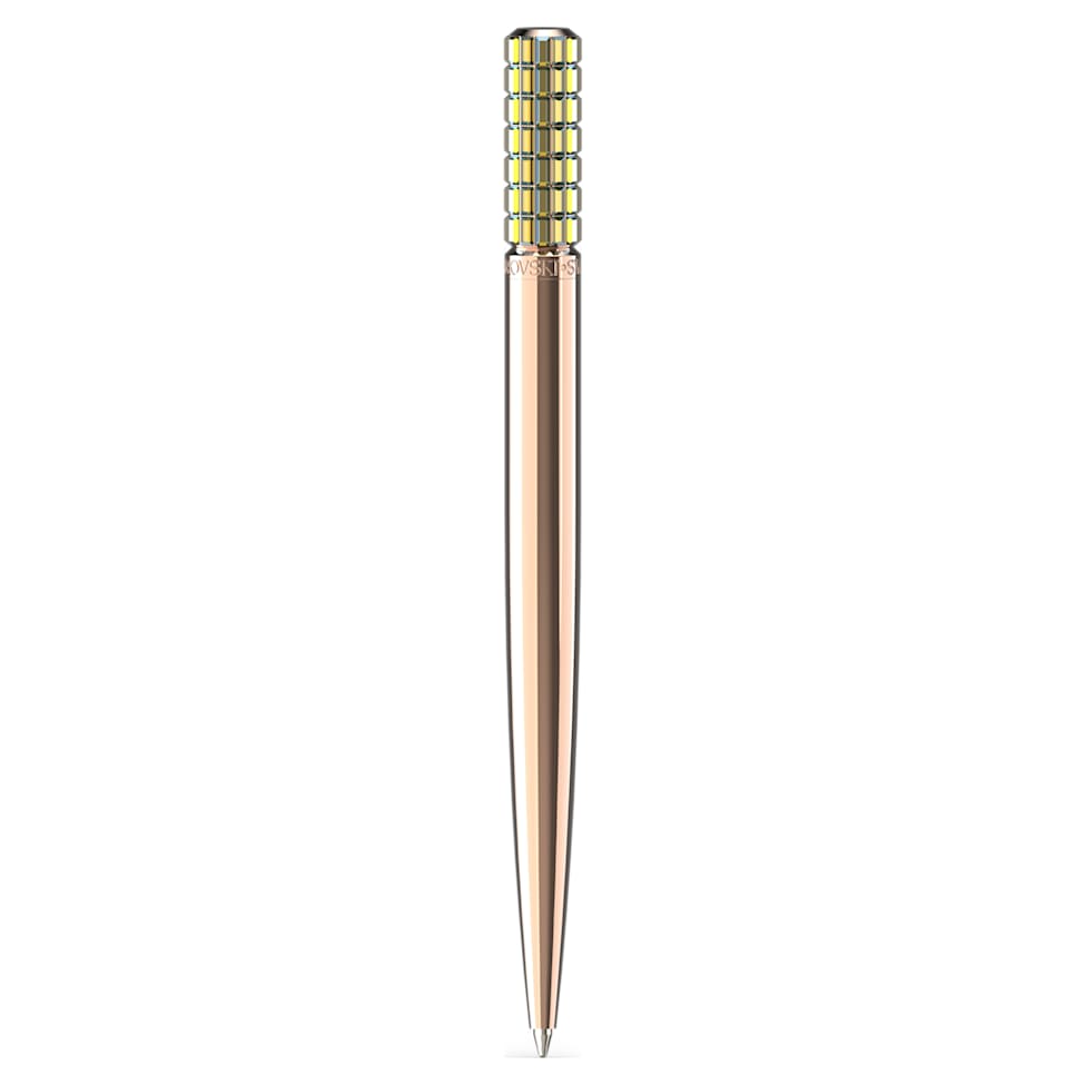Ballpoint pen, Yellow, Rose gold-tone plated by SWAROVSKI