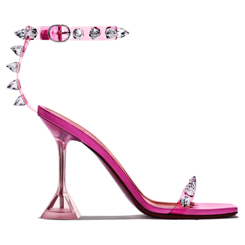 AMINA MUADDI Julia Glass sandal, Pink by SWAROVSKI