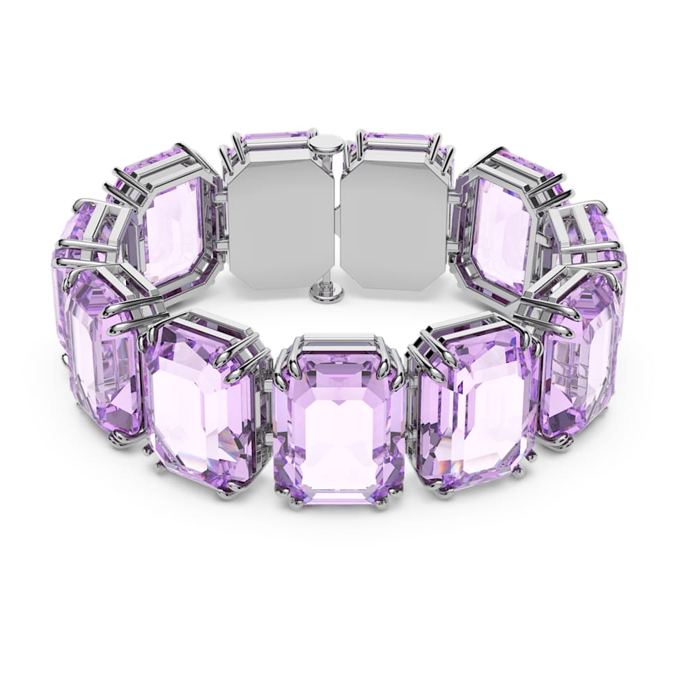 Millenia bracelet, Oversized crystals, Octagon cut, Purple, Rhodium plated by SWAROVSKI