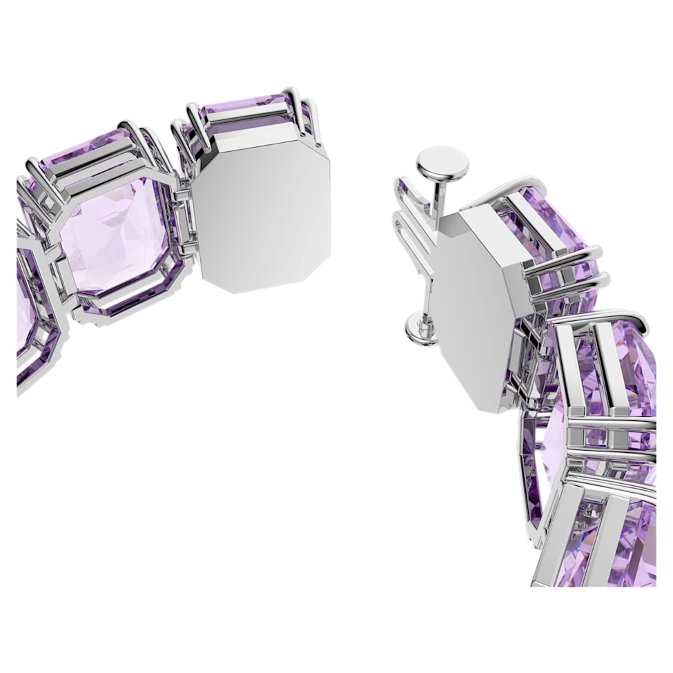 Millenia bracelet, Oversized crystals, Octagon cut, Purple, Rhodium plated by SWAROVSKI