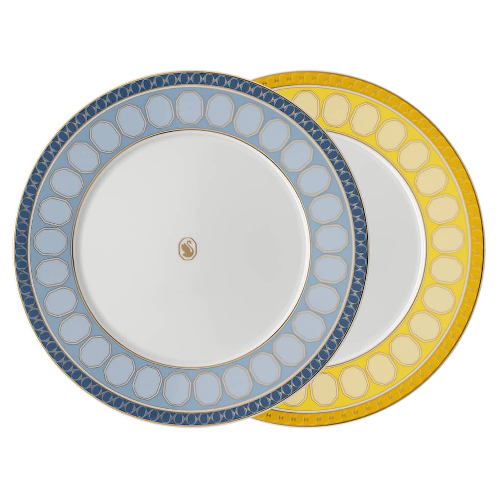 Signum plate set, Porcelain, Medium, Multicoloured by SWAROVSKI