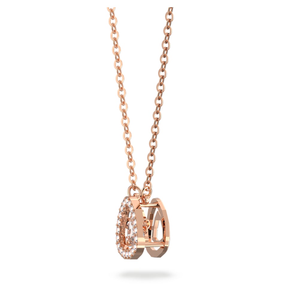Millenia necklace, Trilliant cut, White, Rose gold-tone plated by SWAROVSKI