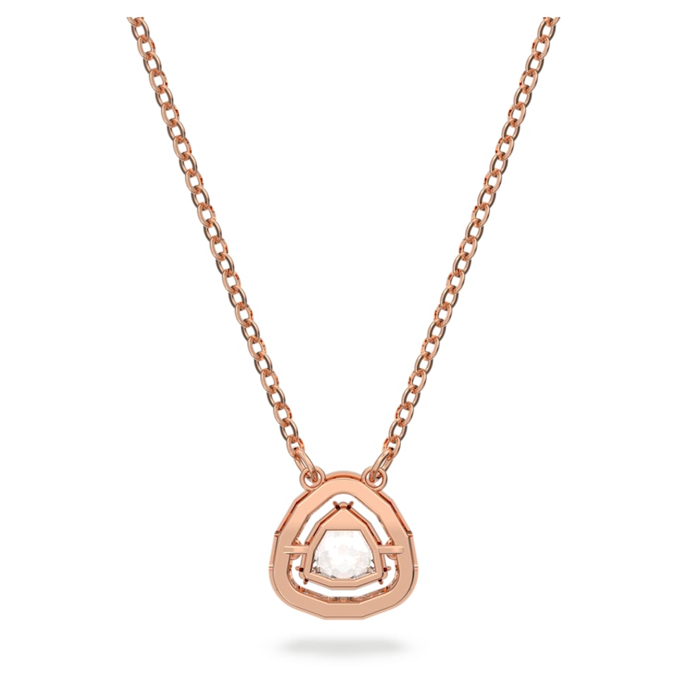Millenia necklace, Trilliant cut, White, Rose gold-tone plated by SWAROVSKI