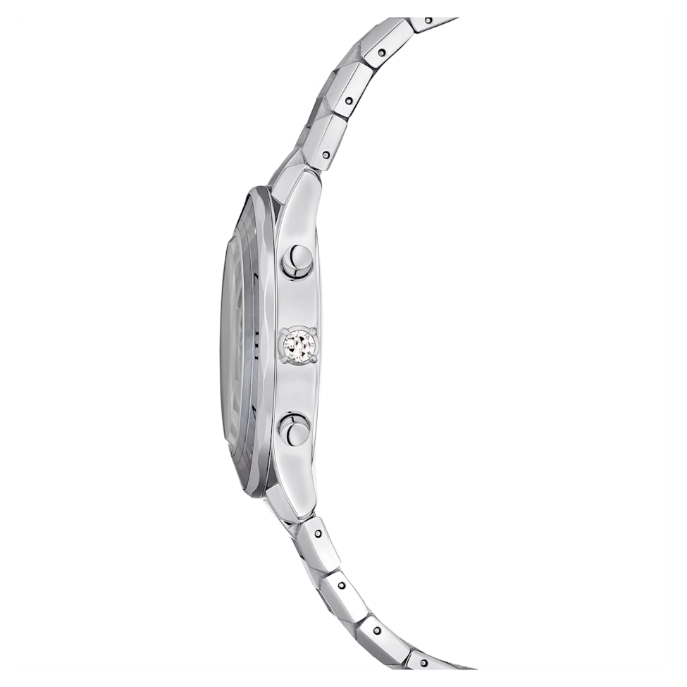 Watch, 39mm, Swiss Made, Metal bracelet, Silver Tone, Stainless steel by SWAROVSKI