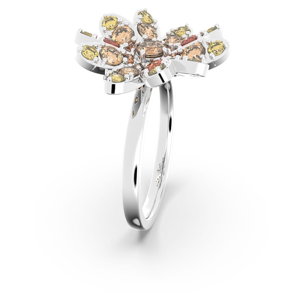 Eternal Flower ring, Flower, Multicolored, Rhodium plated by SWAROVSKI