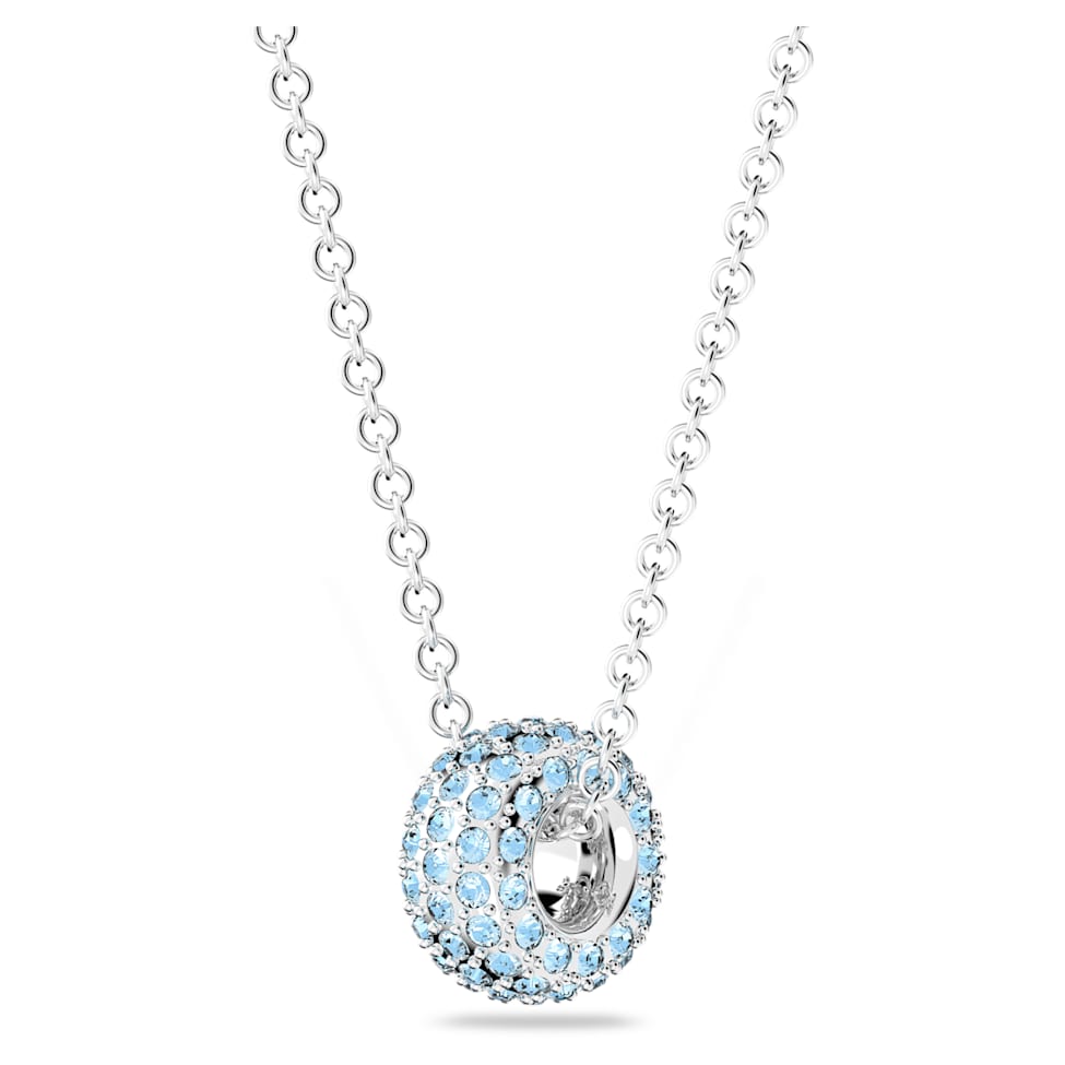 Swarovski Hyperbola pendant, Heart, Blue, Rhodium plated by 