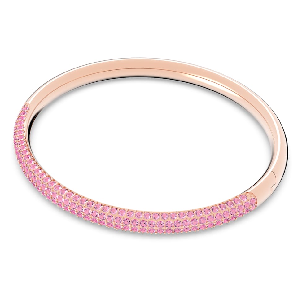 Stone bangle, Pink, Rose gold-tone finish by SWAROVSKI