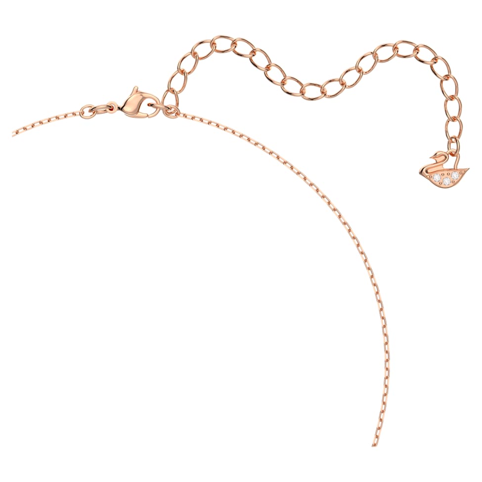 Swarovski Sparkling Dance necklace, Clover, White, Rose gold-tone plated by SWAROVSKI