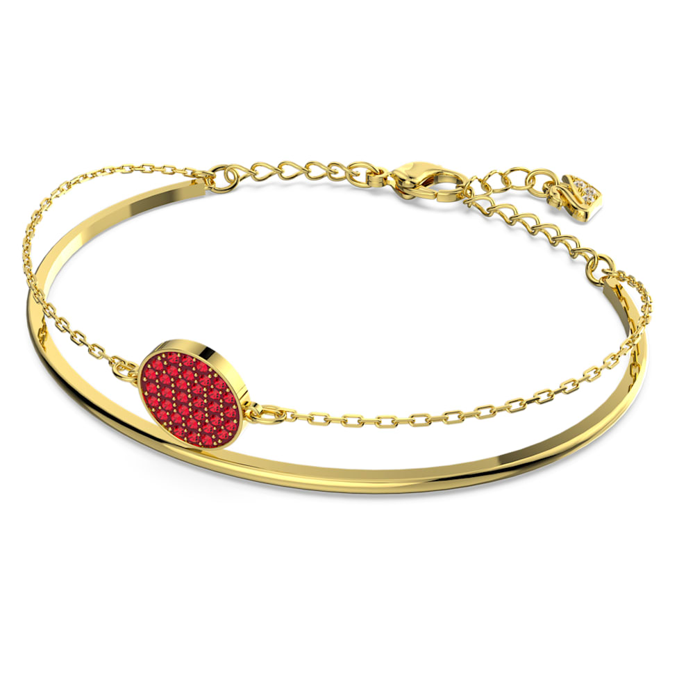 Ginger bangle, Red, Gold-tone plated by SWAROVSKI