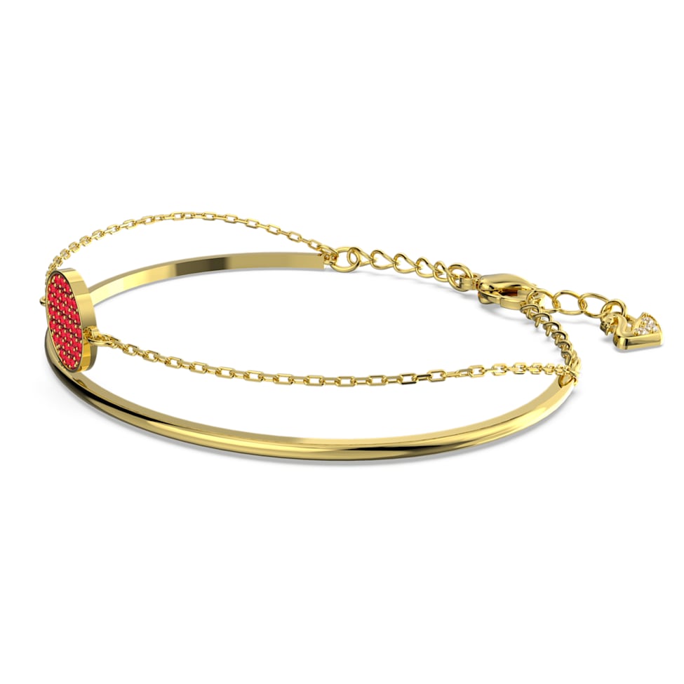 Ginger bangle, Red, Gold-tone plated by SWAROVSKI