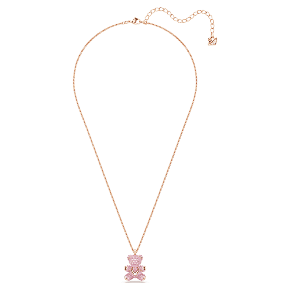 Teddy pendant, Bear, Pink, Rose gold-tone plated by SWAROVSKI