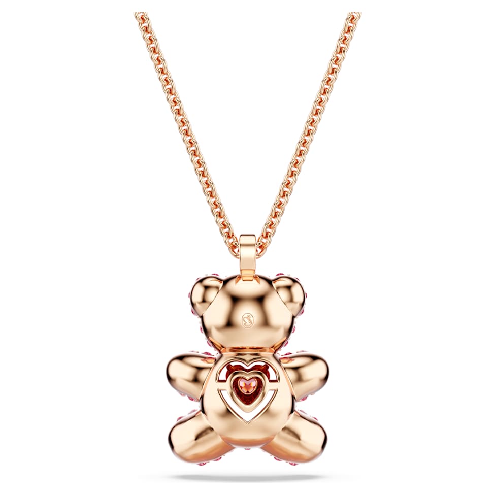 Teddy pendant, Bear, Pink, Rose gold-tone plated by SWAROVSKI