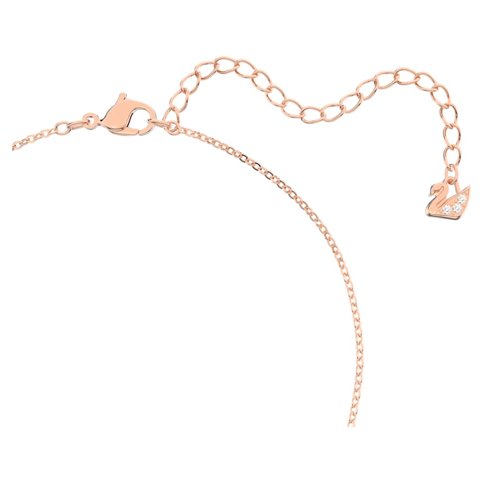Hall pendant, Heart, White, Rose gold-tone plated by SWAROVSKI
