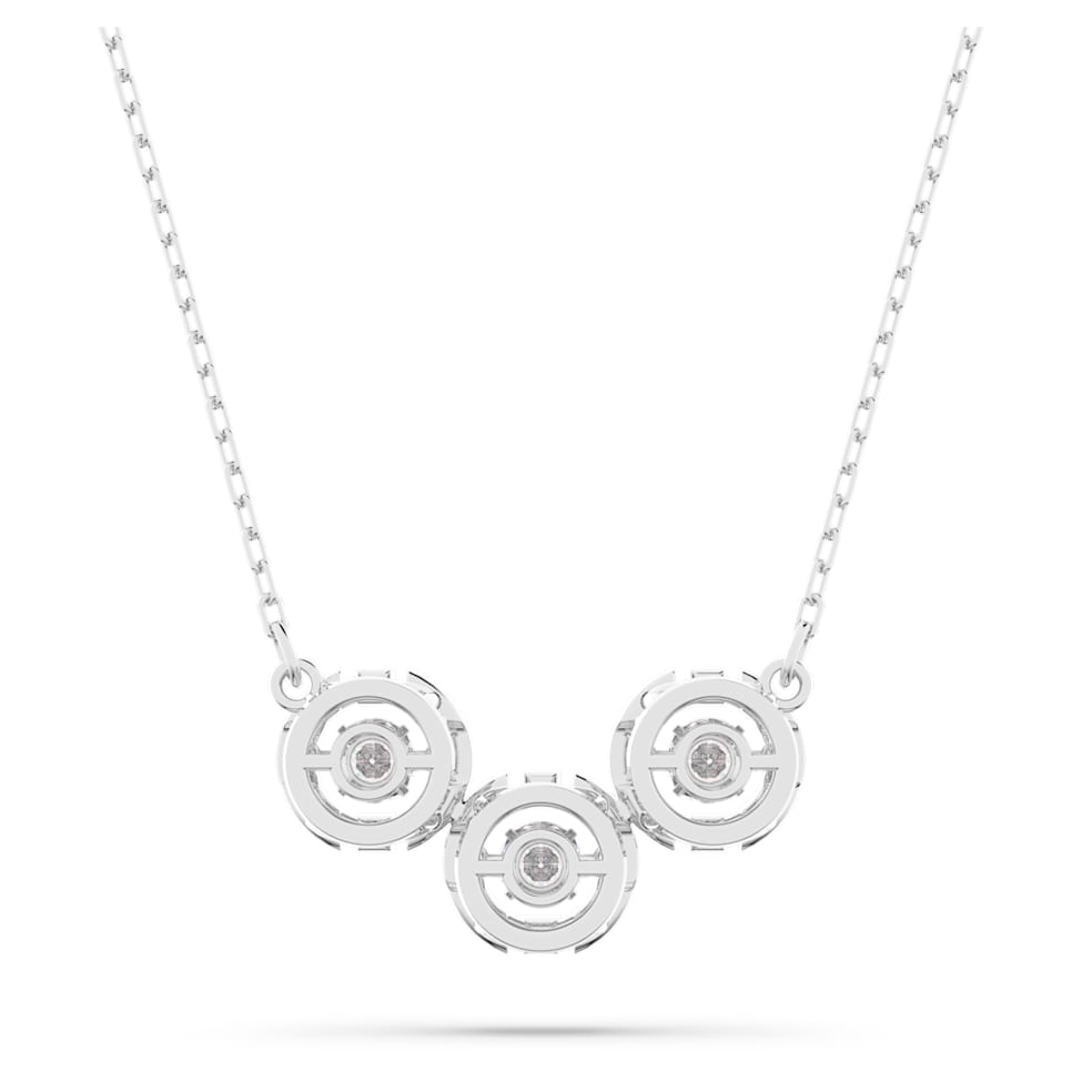 Swarovski Sparkling Dance necklace, White, Rhodium plated by SWAROVSKI