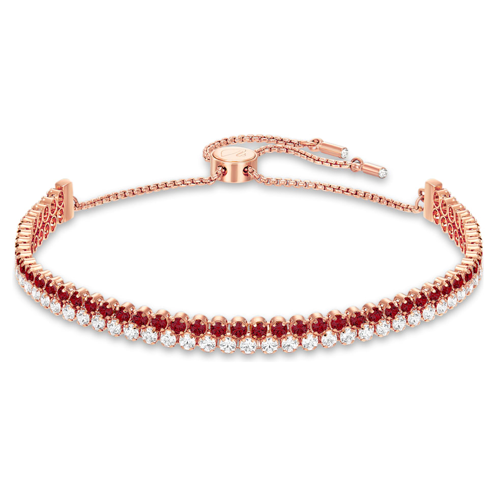 Subtle bracelet, Red, Rose gold-tone plated by SWAROVSKI