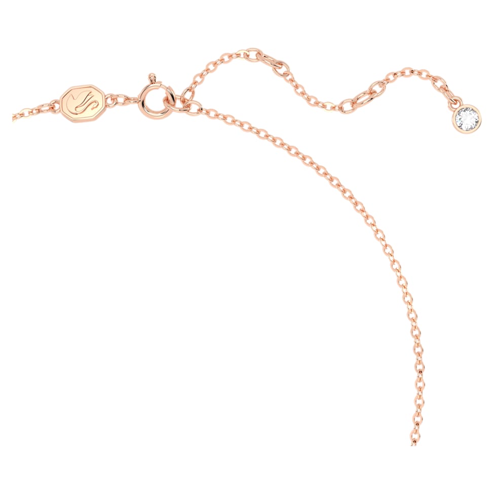 Volta Y pendant, Bow, Pink, Rose gold-tone plated by SWAROVSKI