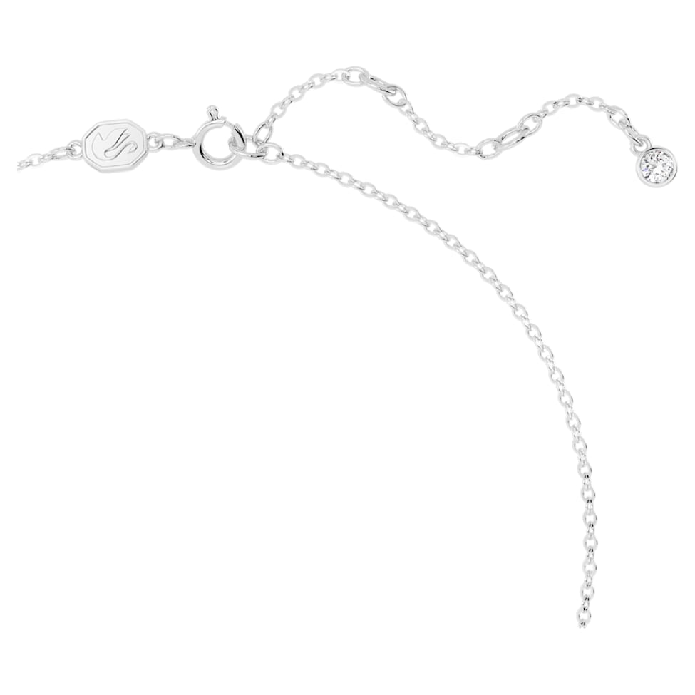 Volta necklace, Bow, Small, White, Rhodium plated by SWAROVSKI