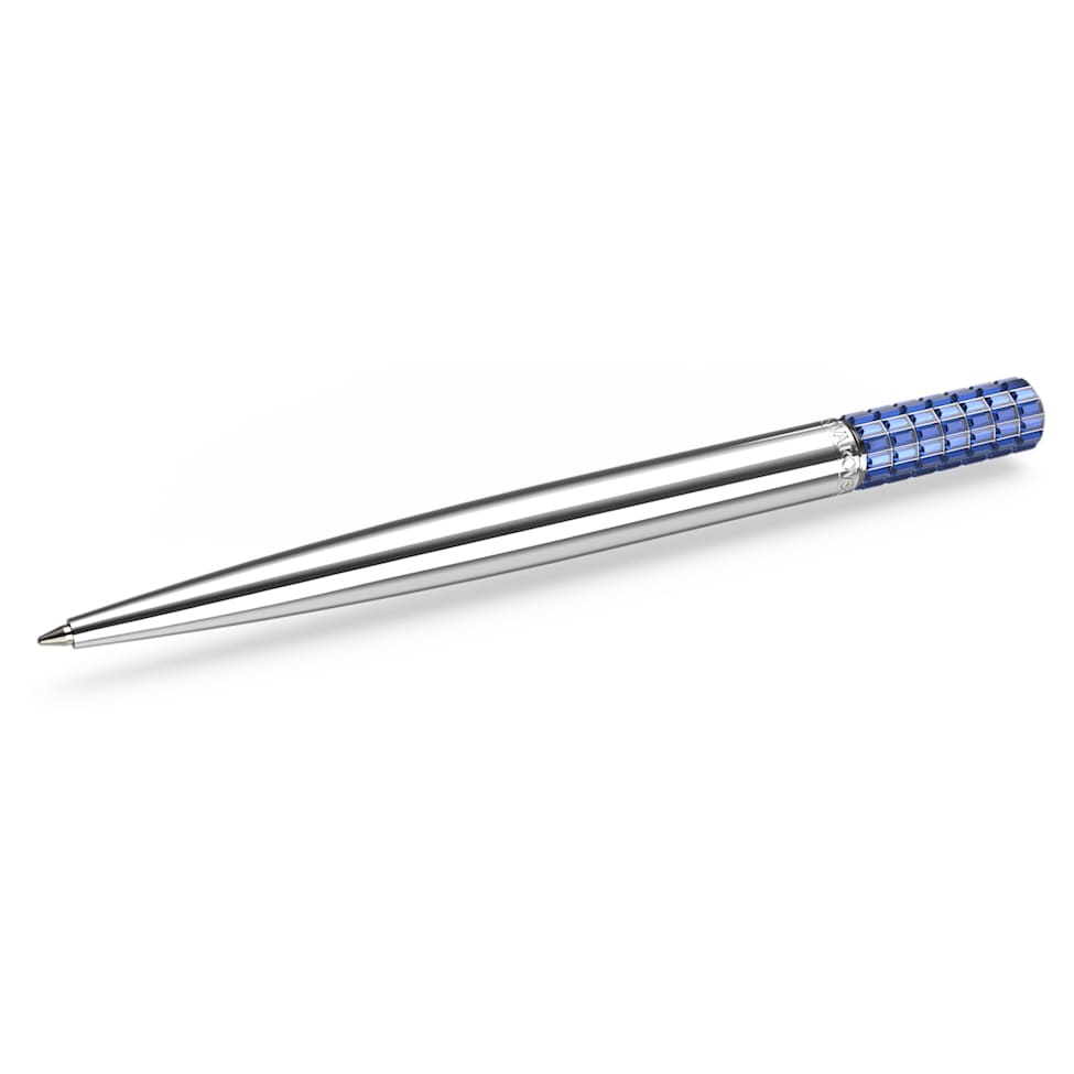 Ballpoint pen, Blue, Chrome plated by SWAROVSKI