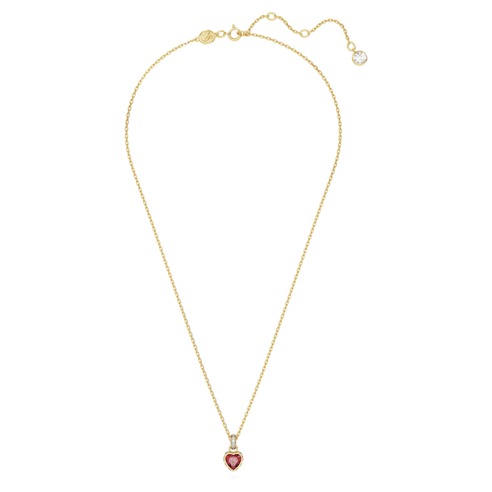 Stilla pendant, Heart, Red, Gold-tone plated by SWAROVSKI