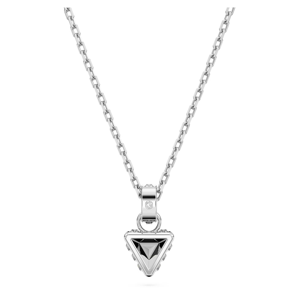 Stilla pendant, Triangle cut, Grey, Rhodium plated by SWAROVSKI