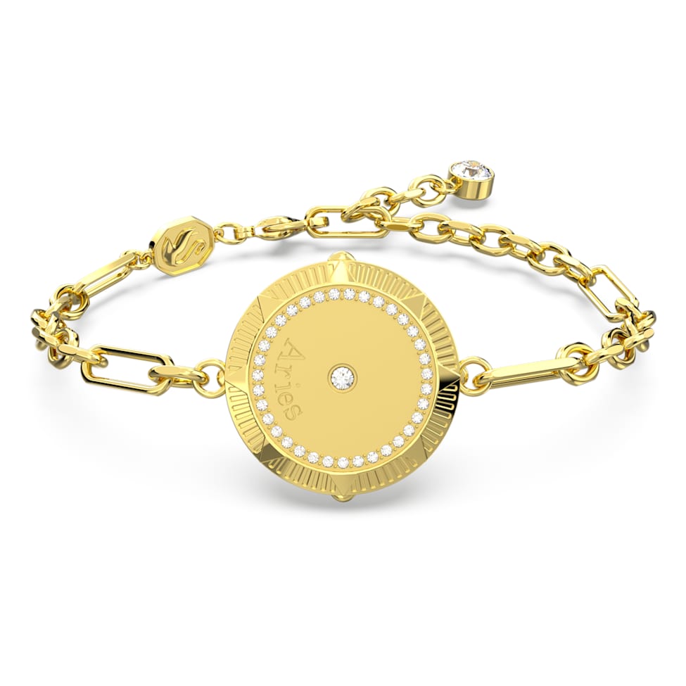 Zodiac bracelet, Aries, Gold tone, Gold-tone plated by SWAROVSKI