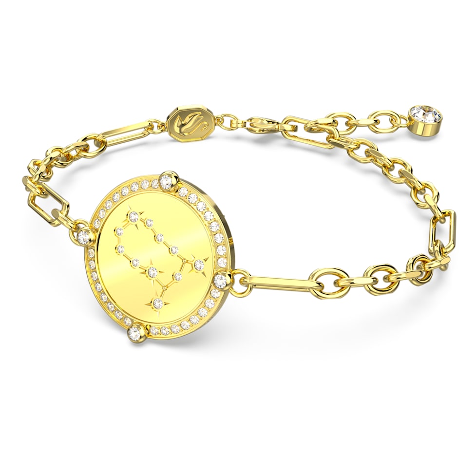 Zodiac bracelet, Gemini, Gold tone, Gold-tone plated by SWAROVSKI