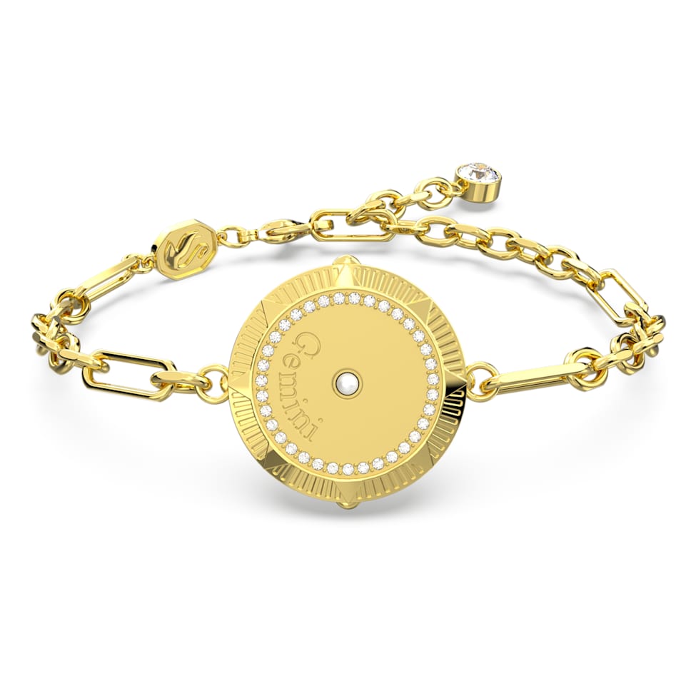 Zodiac bracelet, Gemini, Gold tone, Gold-tone plated by SWAROVSKI