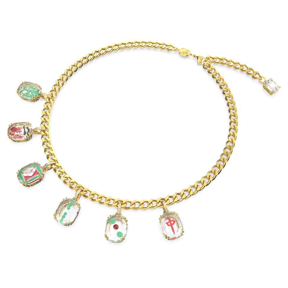 Alea necklace, Multicolored, Gold-tone plated by SWAROVSKI