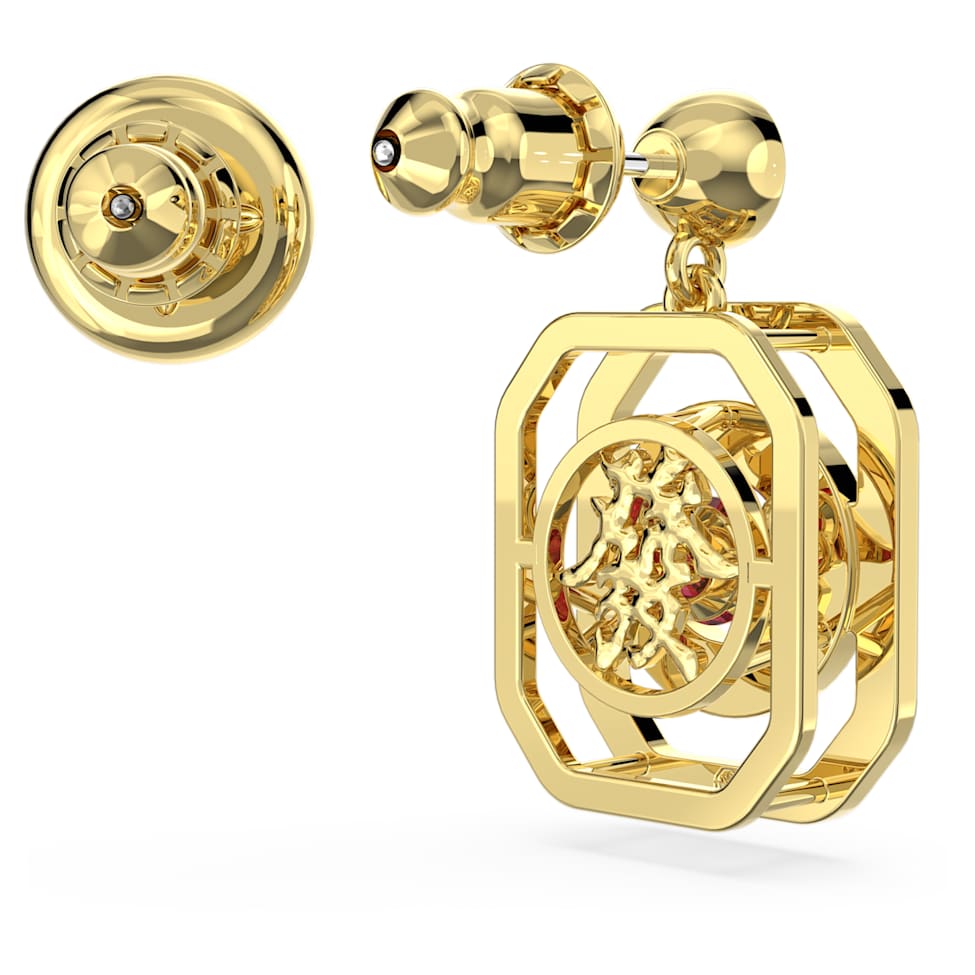 Alea drop earrings, Asymmetrical design, Multicolored, Gold-tone plated by SWAROVSKI