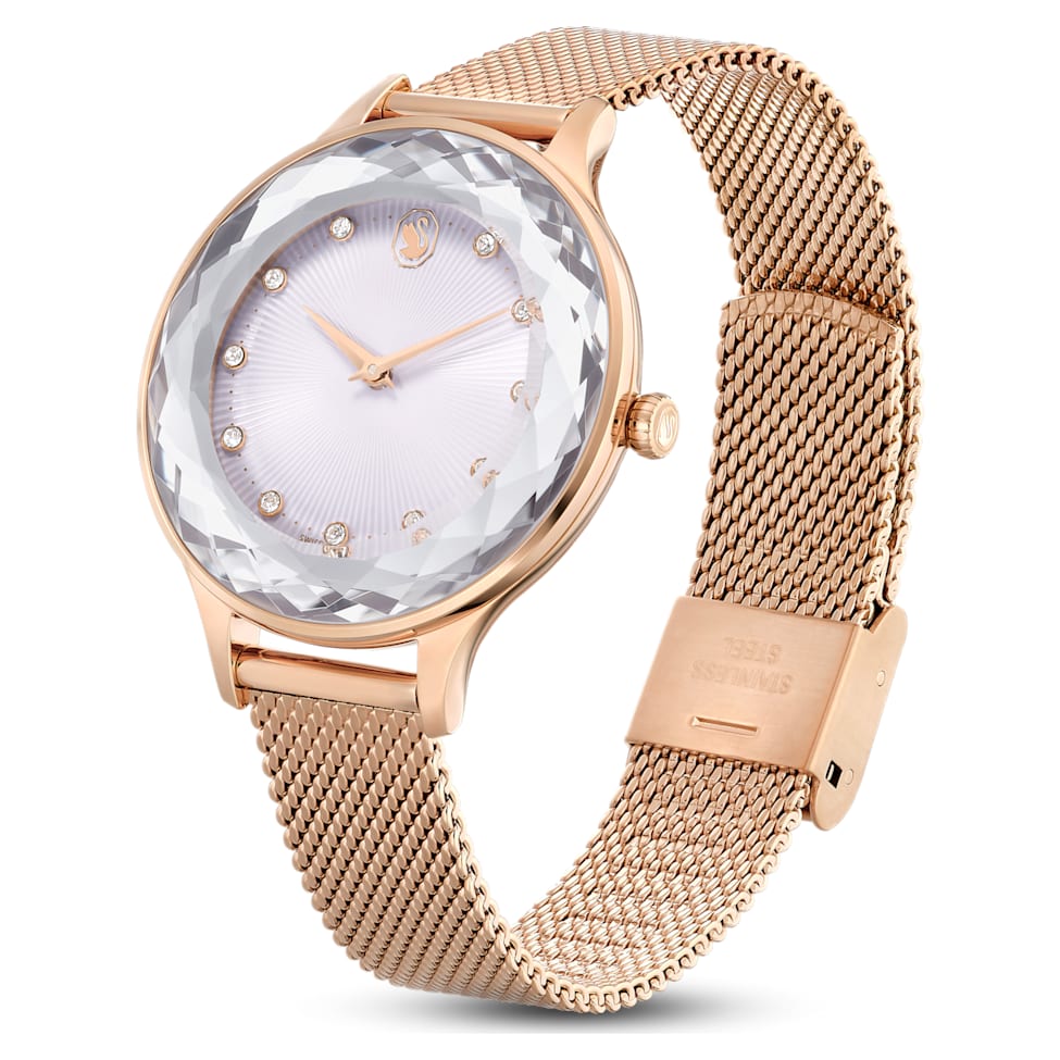Octea Nova watch, Swiss Made, Metal bracelet, Rose gold tone, Rose gold-tone finish by SWAROVSKI