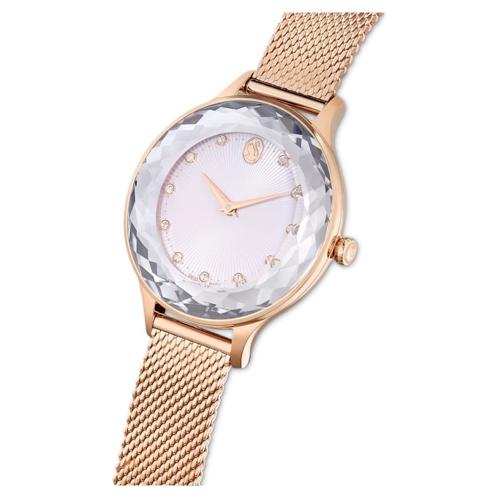 Octea Nova watch, Swiss Made, Metal bracelet, Rose gold tone, Rose gold-tone finish by SWAROVSKI