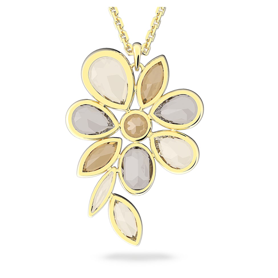 Elegance of Africa necklace, Flower, Multicolored, Gold-tone plated by SWAROVSKI