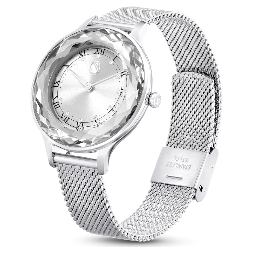 Octea Nova watch, Swiss Made, Metal bracelet, Silver Tone, Stainless steel by SWAROVSKI