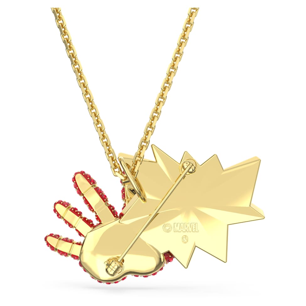 Marvel Iron Man pendant and brooch, Multicolored, Gold-tone plated by SWAROVSKI