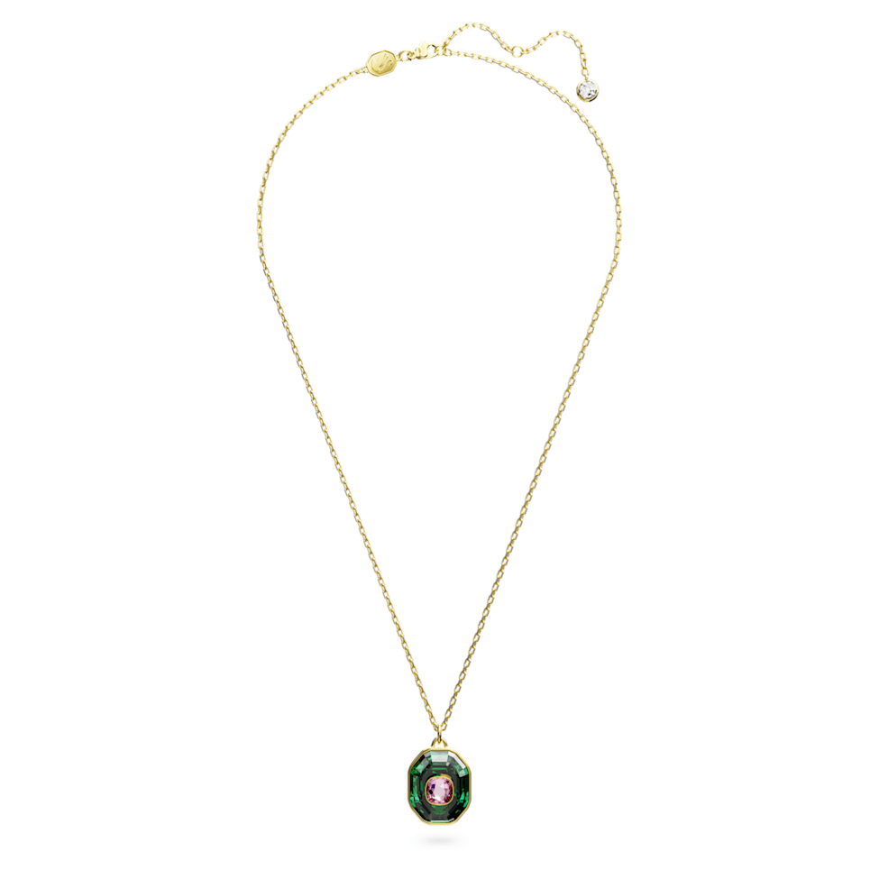 Chroma pendant, Mixed cuts, Small, Multicolored, Gold-tone plated by SWAROVSKI