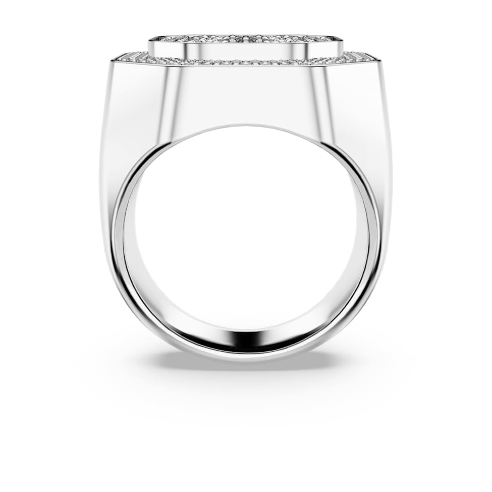 Dextera cocktail ring, Octagon shape, White, Rhodium plated by SWAROVSKI