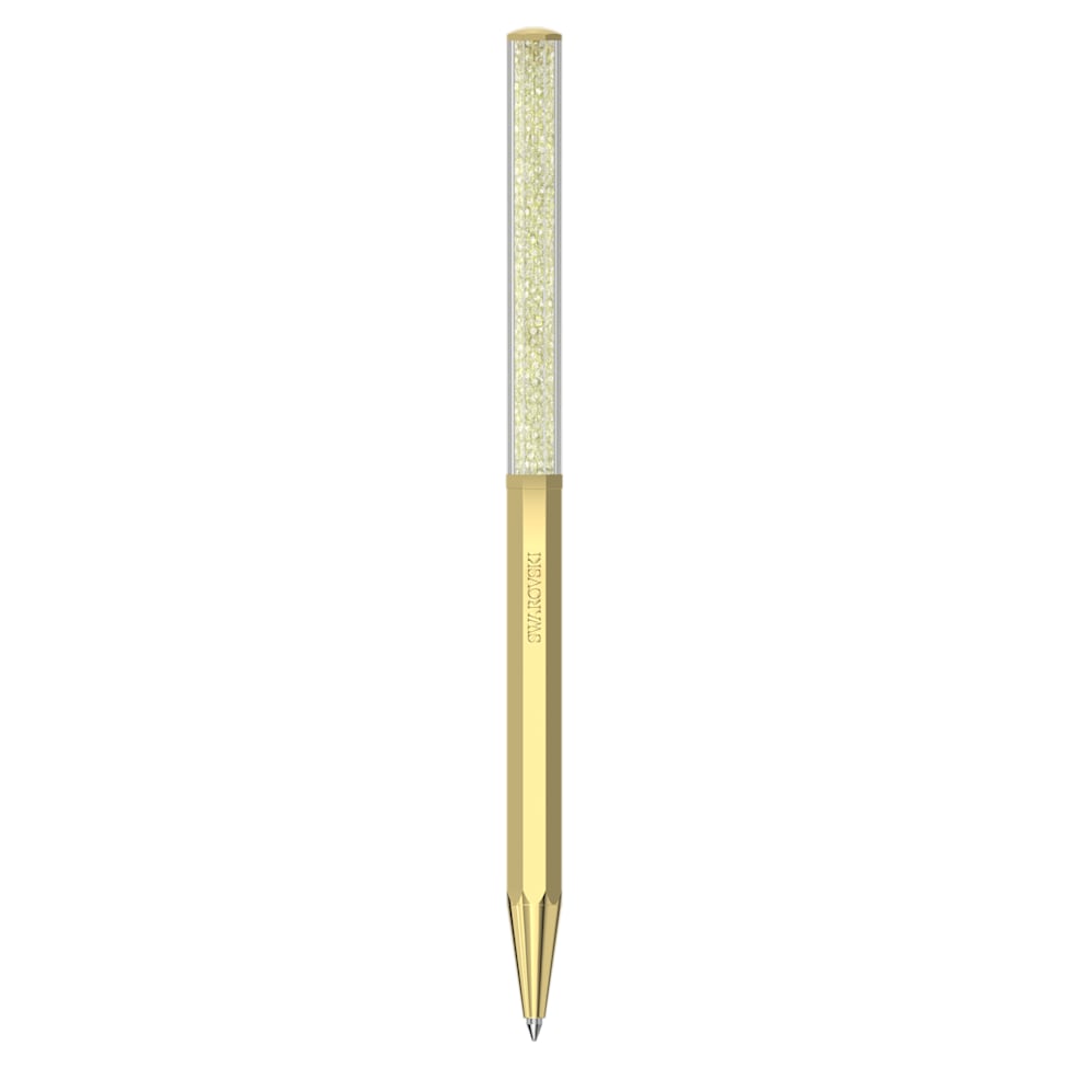 Crystalline ballpoint pen, Octagon shape, Gold tone