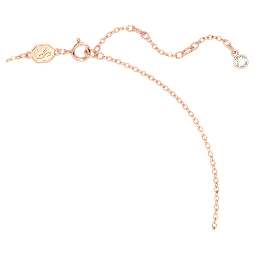 Volta necklace, Bow, Small, White, Rose gold-tone plated by SWAROVSKI