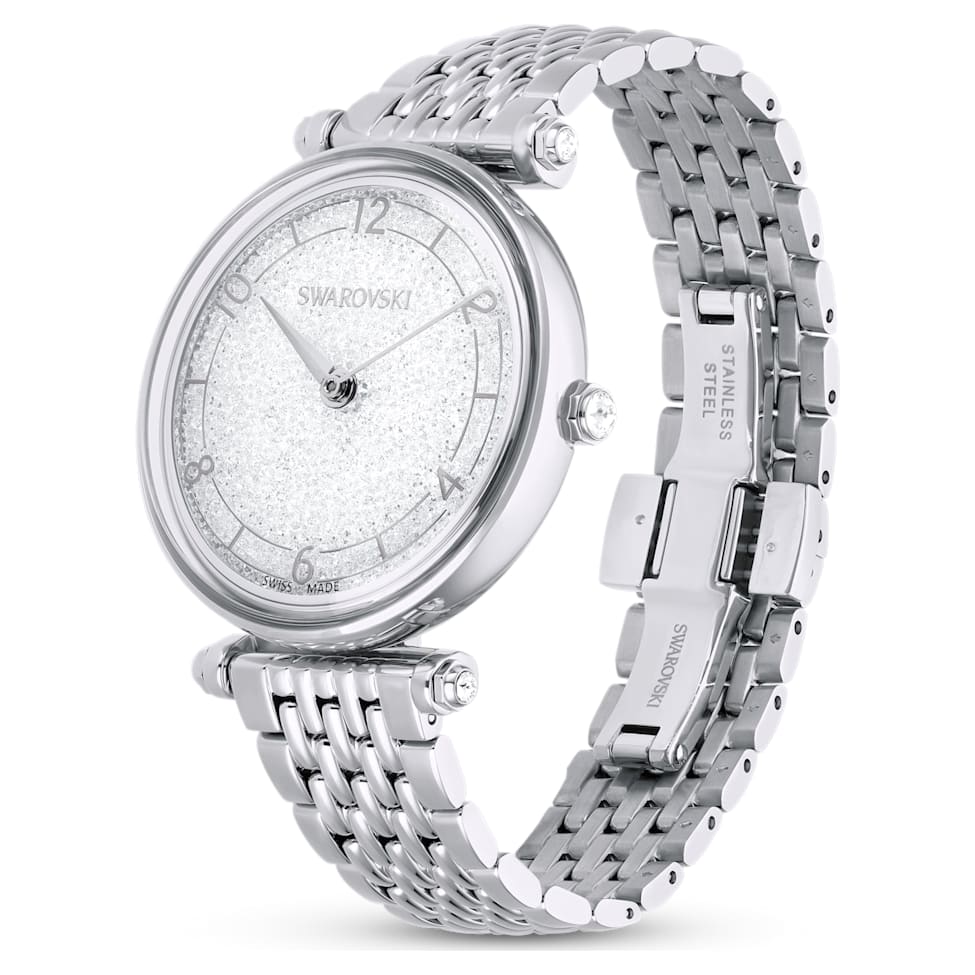 Crystalline Wonder watch, Swiss Made, Metal bracelet, Silver Tone, Stainless steel by SWAROVSKI