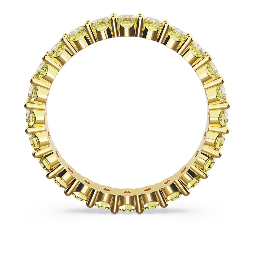 Matrix ring, Round cut, Yellow, Gold-tone plated by SWAROVSKI