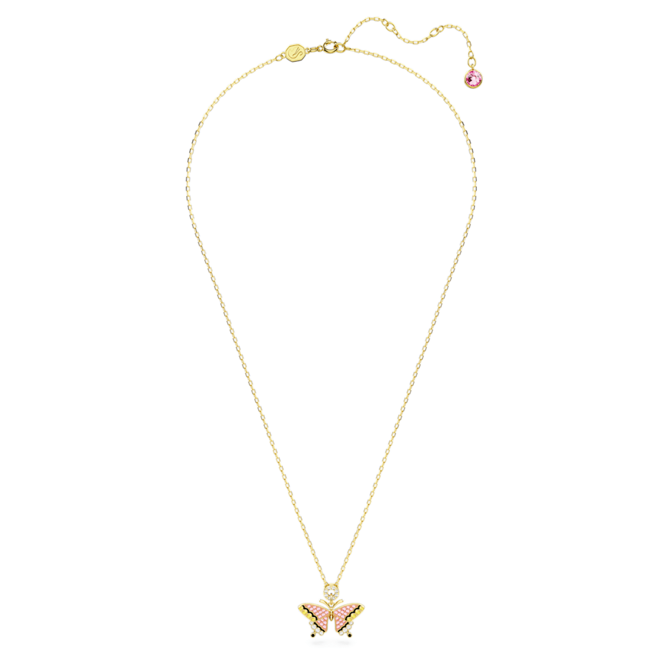 Idyllia pendant, Butterfly, Multicolored, Gold-tone plated by SWAROVSKI