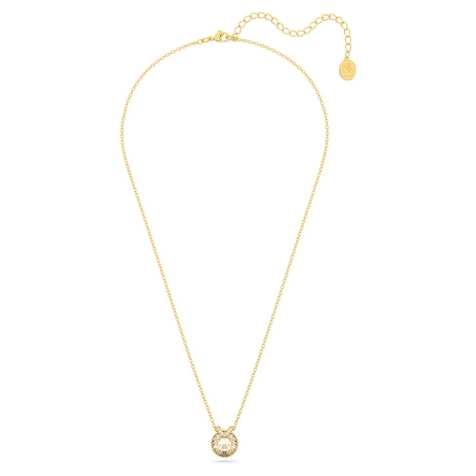 Bella V pendant, Round cut, Gold tone, Gold-tone plated by SWAROVSKI