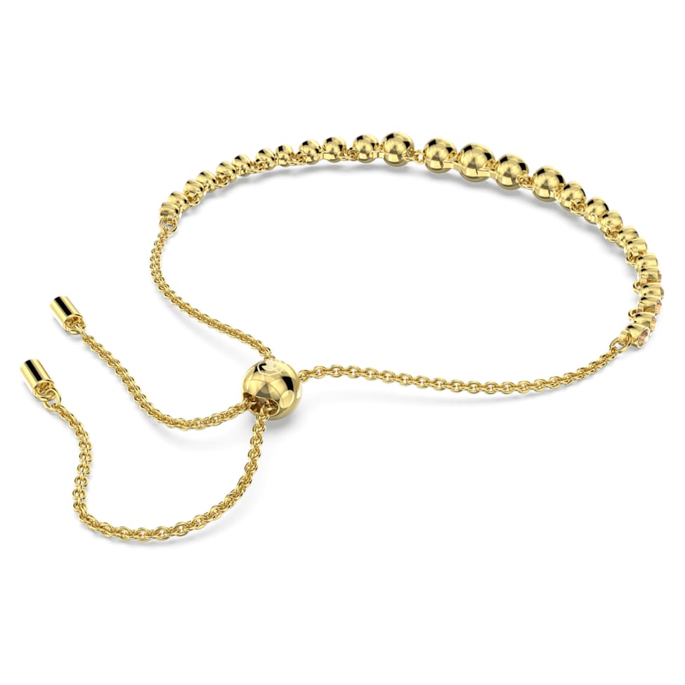 Emily bracelet, Mixed round cuts, Gold tone, Gold-tone plated by SWAROVSKI