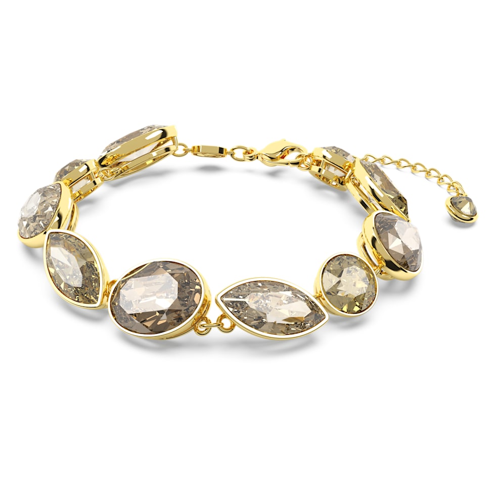 Elegance of Africa bracelet, Mixed cuts, Brown, Gold-tone plated by SWAROVSKI
