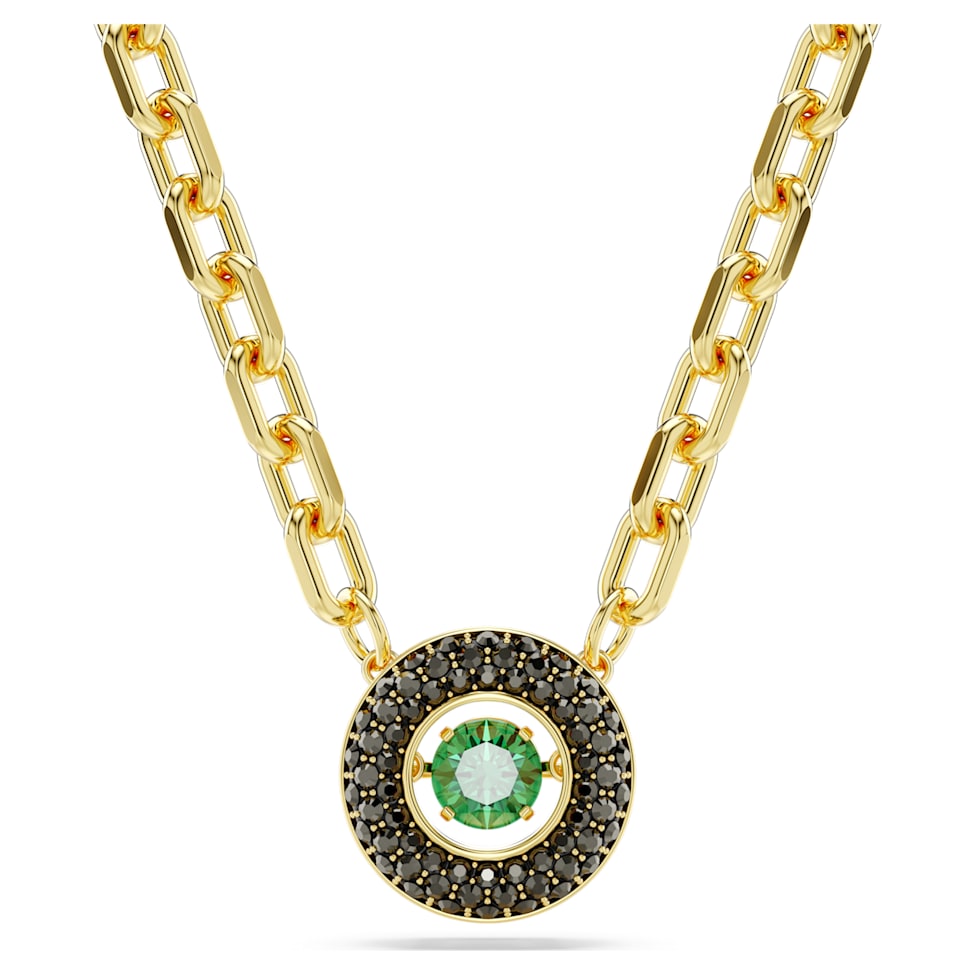 Swarovski Sparkling Dance pendant, Green, Gold-tone plated by SWAROVSKI