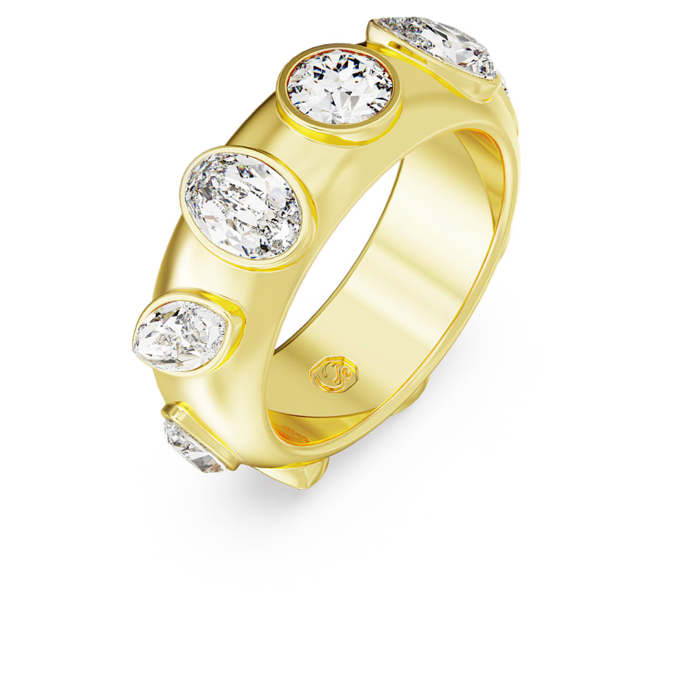 Dextera ring, Mixed cuts, White, Gold-tone plated by SWAROVSKI