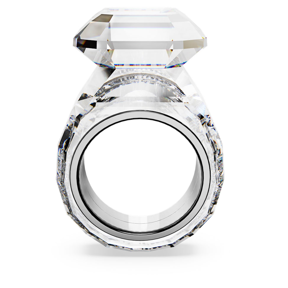 Lucent cocktail ring, Octagon cut, White by SWAROVSKI